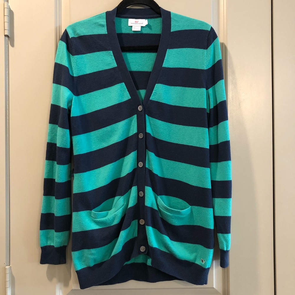 Vineyard Vines | Blue & Green Stripe Cardigan
